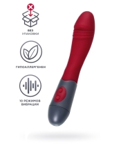 Нереалистичный вибратор, силикон, бордовый, 19,8 см Краснодар
